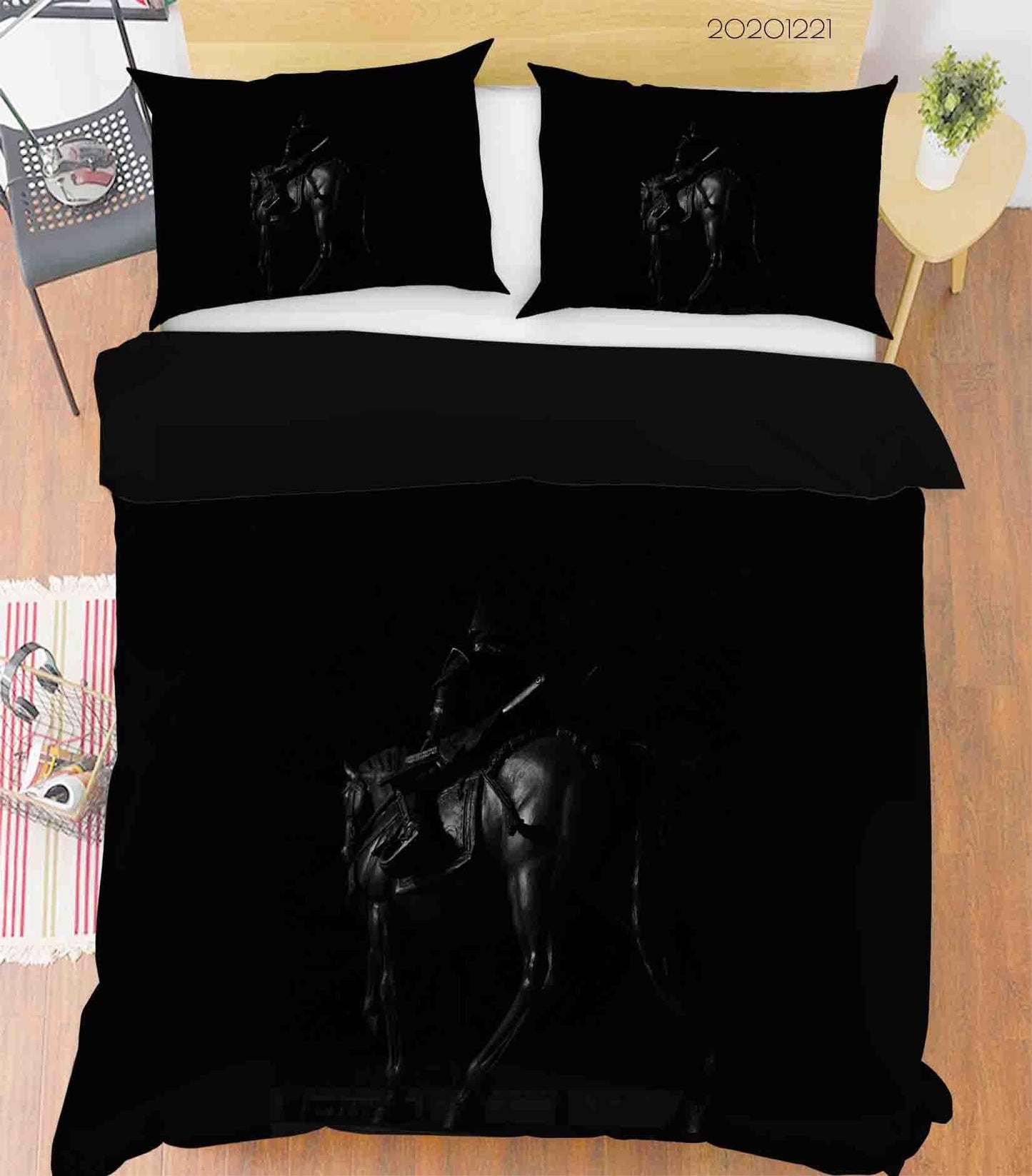 3D Black dDenim Knight Quilt Cover Set Bedding Set Duvet Cover Pillowcases 220 LQH