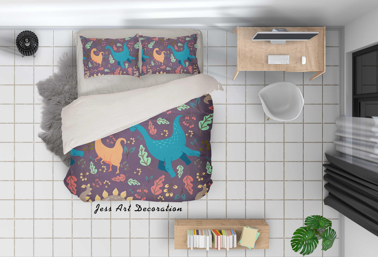 3D Cartoon Dinosaur Quilt Cover Set Bedding Set Pillowcases 72