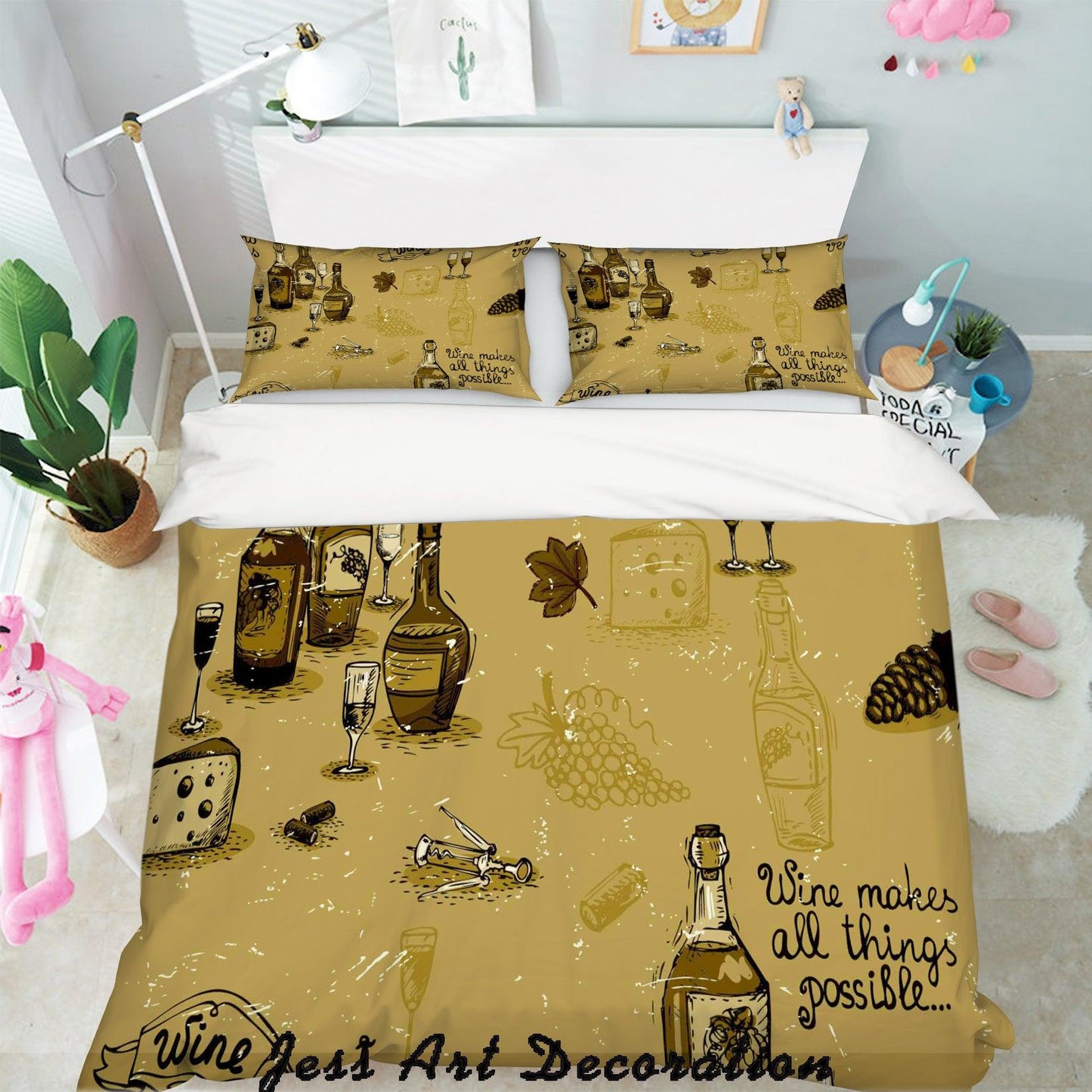3D Alcohol Pattern Quilt Cover Set Bedding Set Pillowcases 303