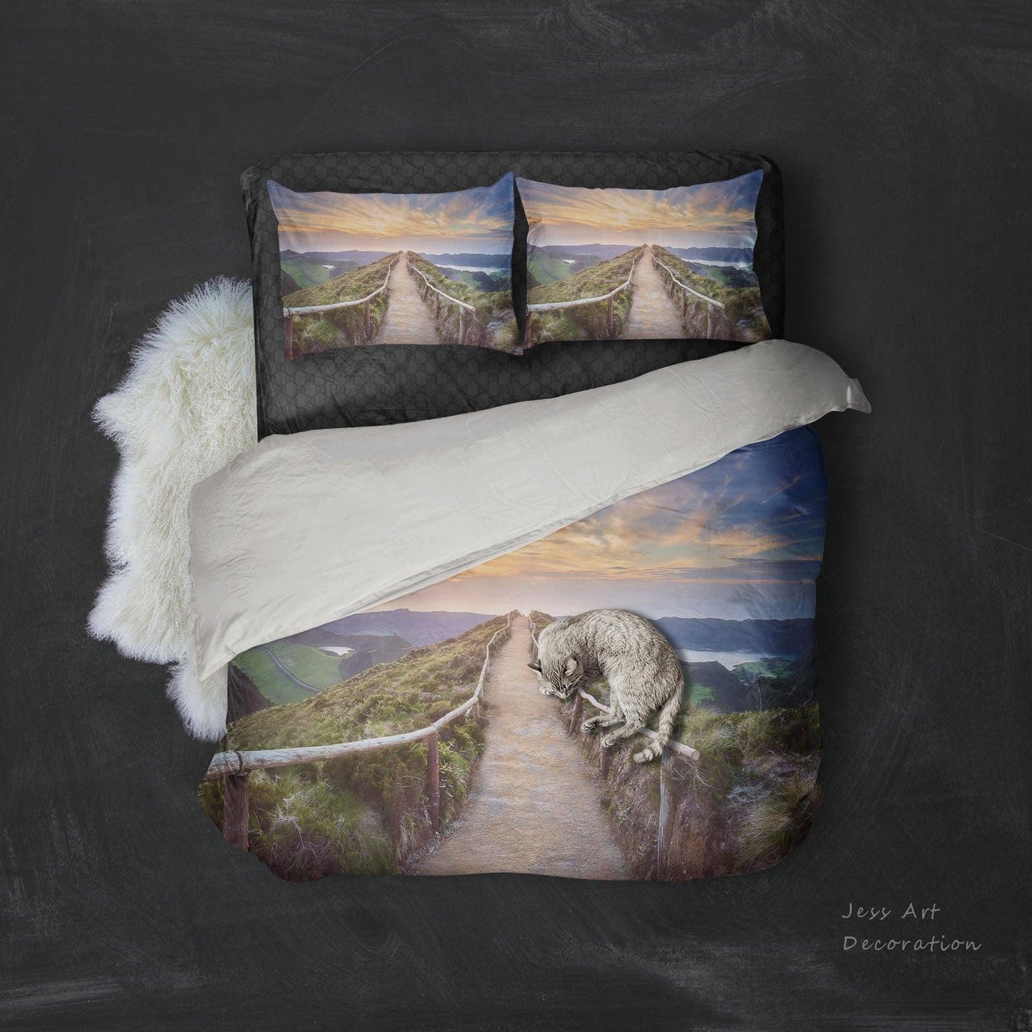 3D Bridge Landscape Quilt Cover Set Bedding Set Pillowcases 132