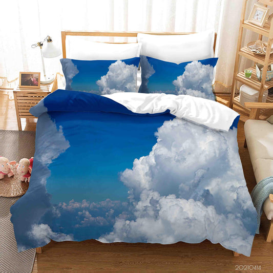 3D Blue Sky White Cloud Quilt Cover Set Bedding Set Duvet Cover Pillowcases 78 LQH