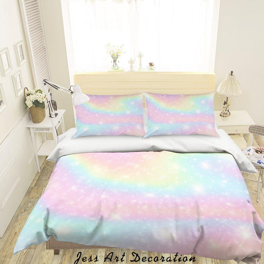 3D Blue Pink Star Quilt Cover Set Bedding Set Duvet Cover Pillowcases SF04