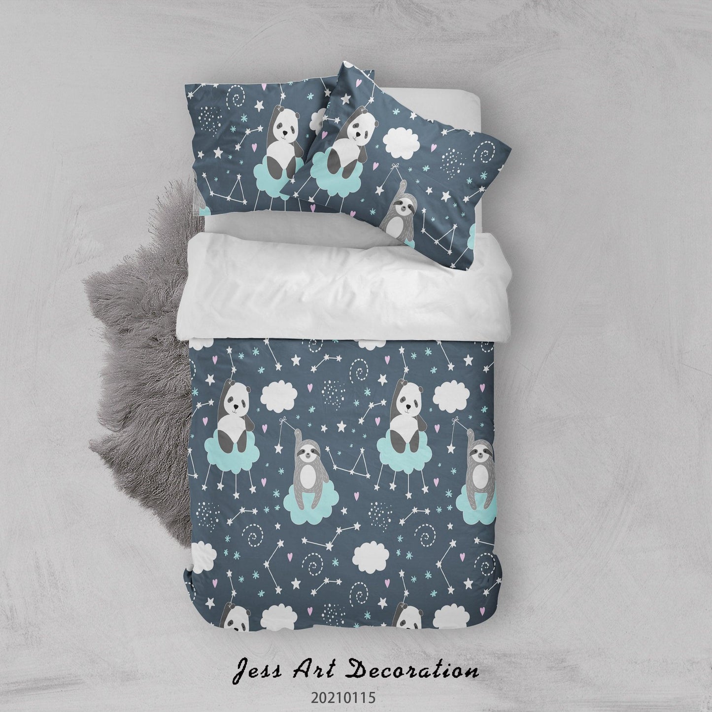 3D Cartoon Pink Animal Panda Zodiac Quilt Cover Set Bedding Set Duvet Cover Pillowcases 12