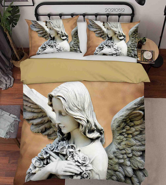 3D Art Angel Sculpture Quilt Cover Set Bedding Set Duvet Cover Pillowcases 201