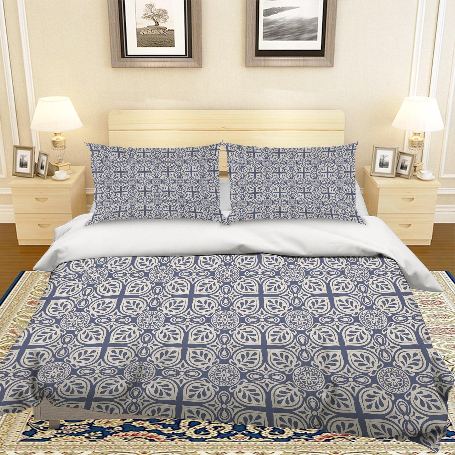 3D Blue Pattern Quilt Cover Set Bedding Set Pillowcases 218