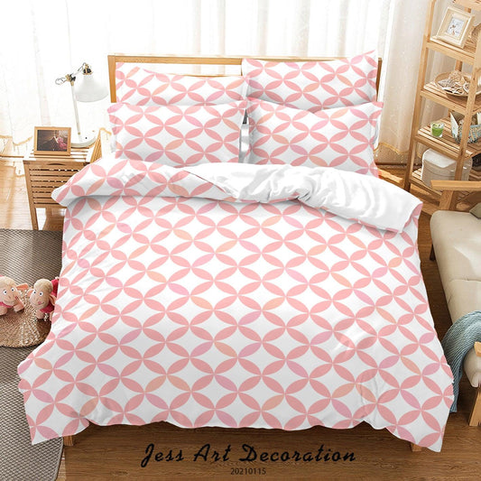 3D Abstract Pink Geometry Quilt Cover Set Bedding Set Duvet Cover Pillowcases 31
