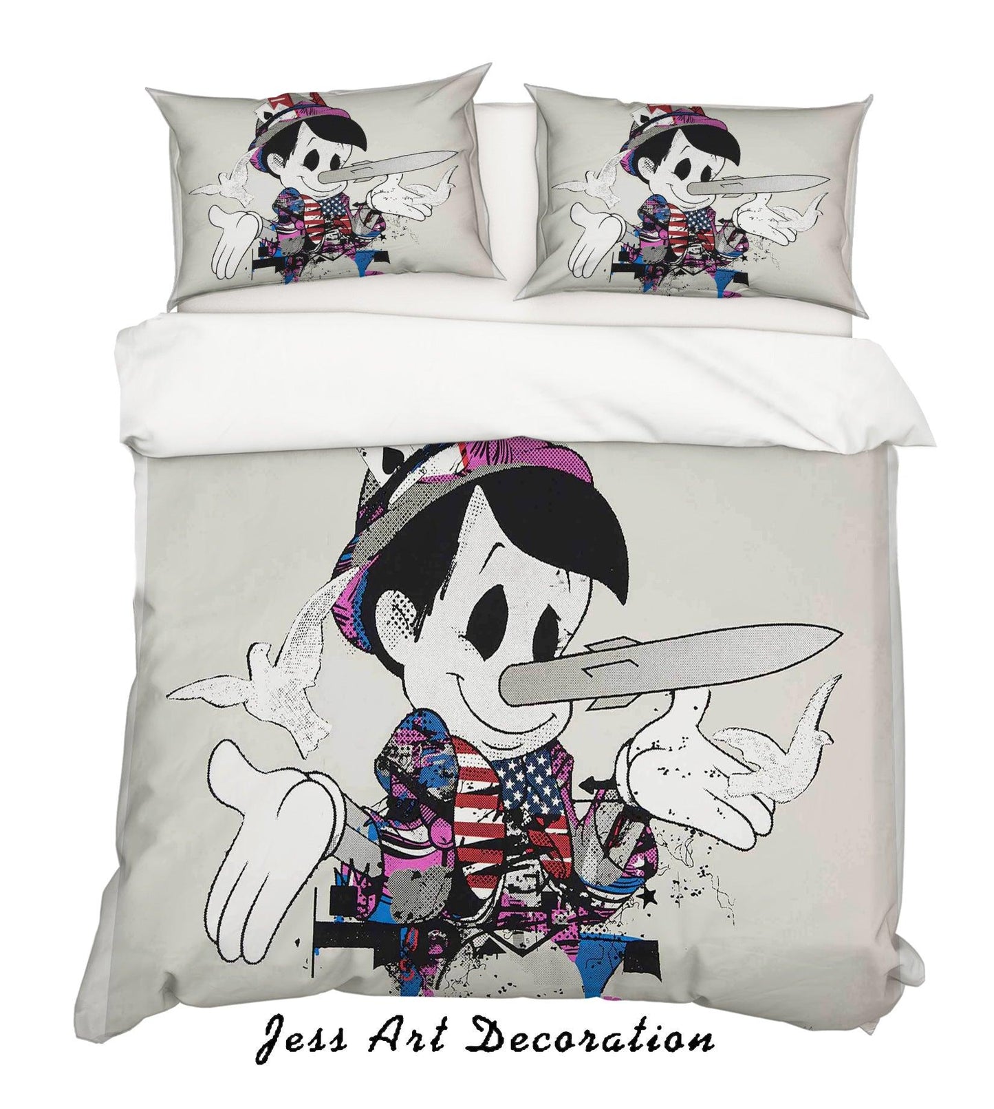 3D Cartoon Bird Hat Nose Boy Quilt Cover Set Bedding Set Duvet Cover Pillowcases LXL