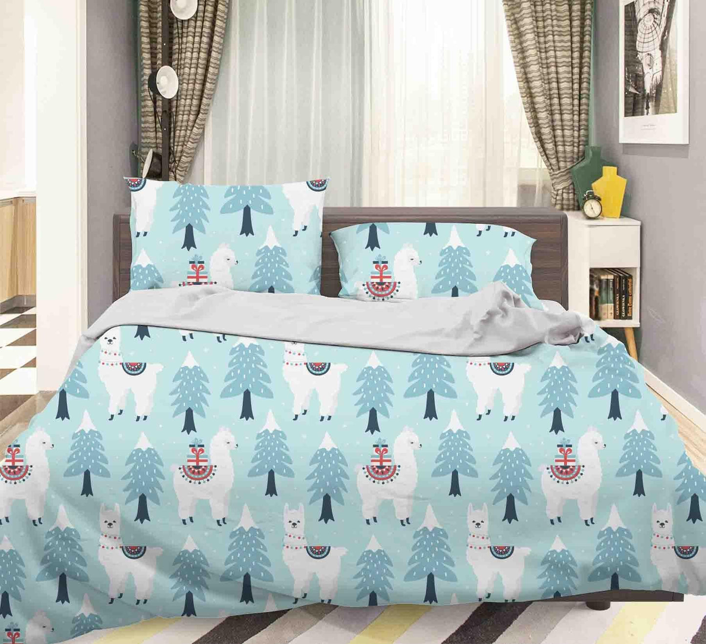 3D Cartoon Pine Alpaca Quilt Cover Set Bedding Set Pillowcases 181
