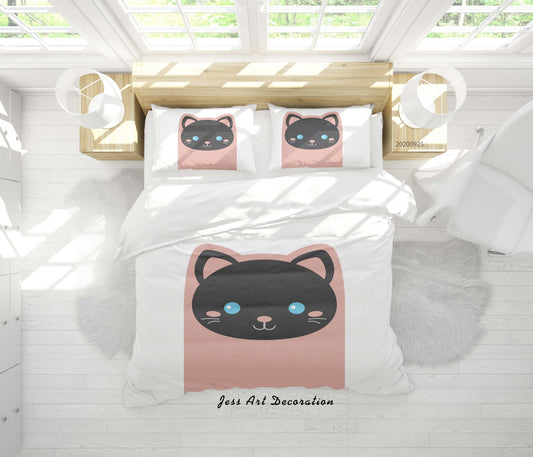 3D Cartoon Animal Cat Pattern Quilt Cover Set Bedding Set Duvet Cover Pillowcases WJ 6475