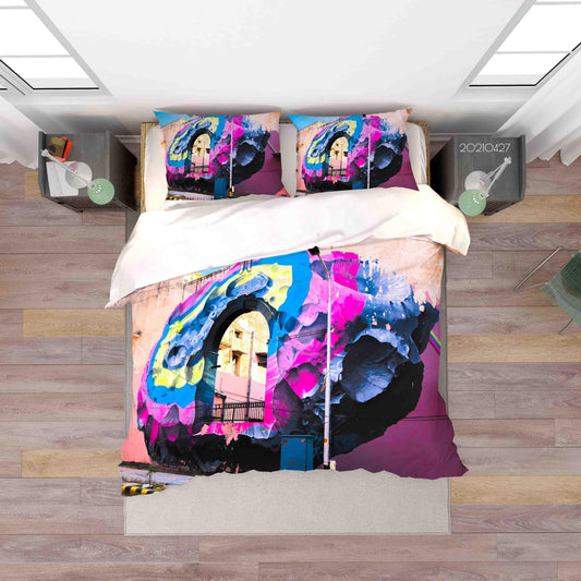 3D Abstract Colored Street Graffiti Quilt Cover Set Bedding Set Duvet Cover Pillowcases 120