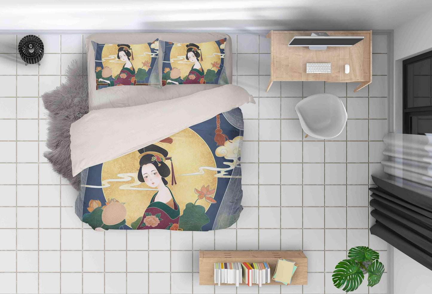 3D Abstract Japanese Beauty Quilt Cover Set Bedding Set Pillowcases 07