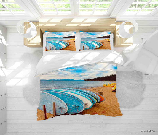 3D Beach Surfboard Quilt Cover Set Bedding Set Duvet Cover Pillowcases 39