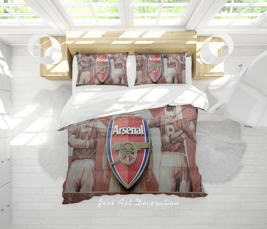 3D Arsenal FC Person Sign Quilt Cover Set Bedding Set Duvet Cover Pillowcase 884