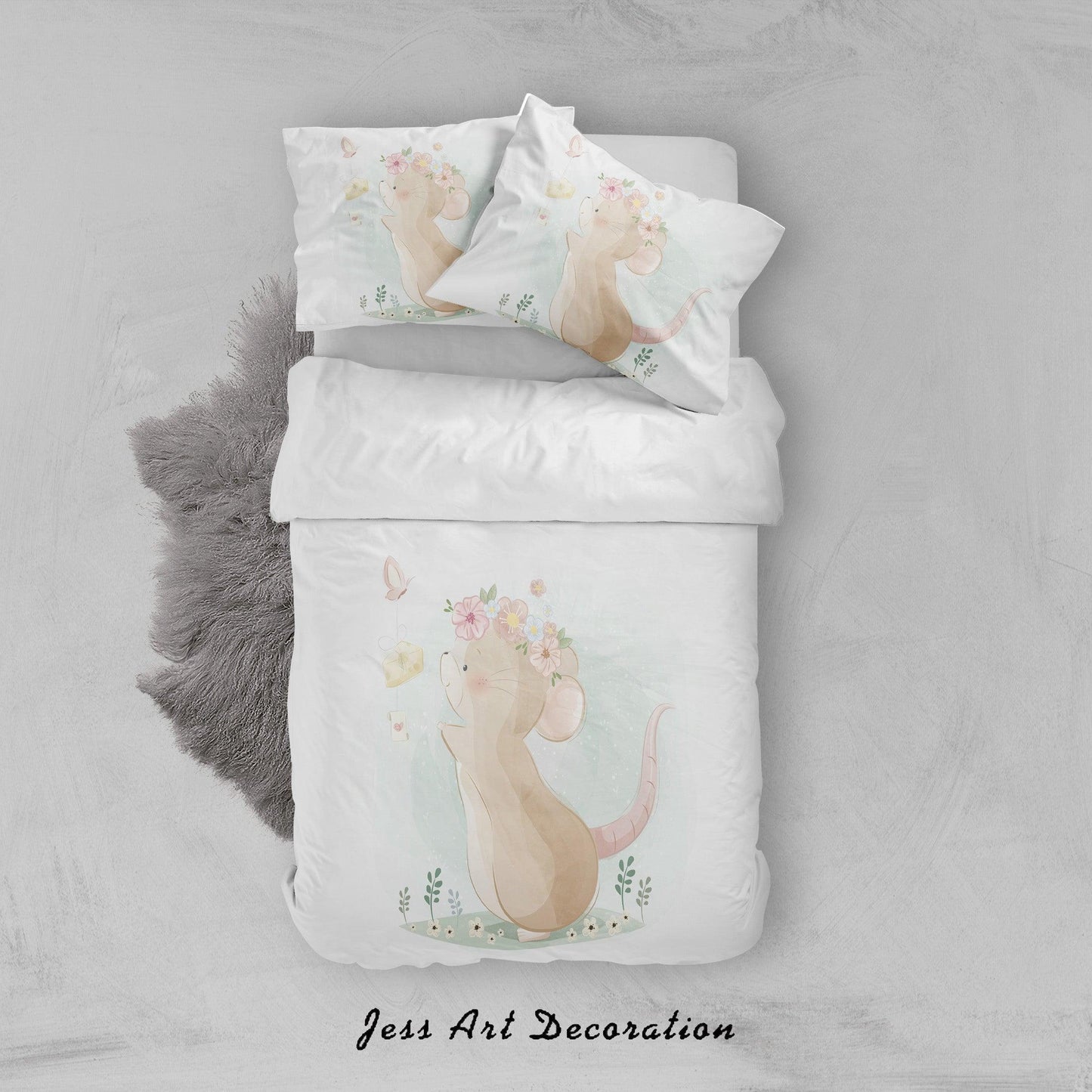 3D Butterfly Mouse Quilt Cover Set Bedding Set Duvet Cover Pillowcases SF04