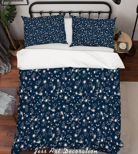 3D Blue Star Quilt Cover Set Bedding Set Duvet Cover Pillowcases SF99