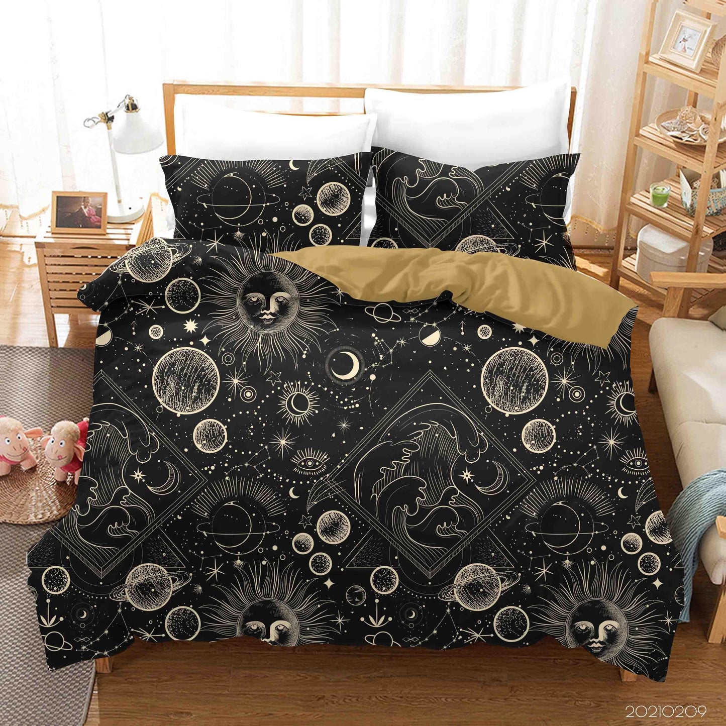 3D Black Space Solar System Planet Quilt Cover Set Bedding Set Duvet Cover Pillowcases 43