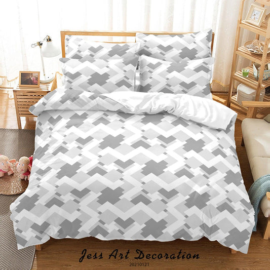 3D Abstract Geometric Pattern Quilt Cover Set Bedding Set Duvet Cover Pillowcases 52