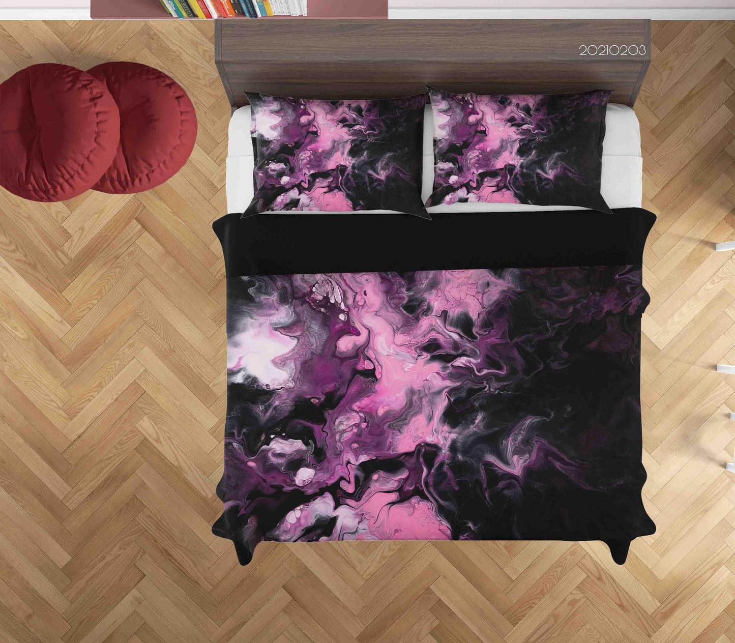 3D Abstract Pink Black Marble Texture Quilt Cover Set Bedding Set Duvet Cover Pillowcases 38