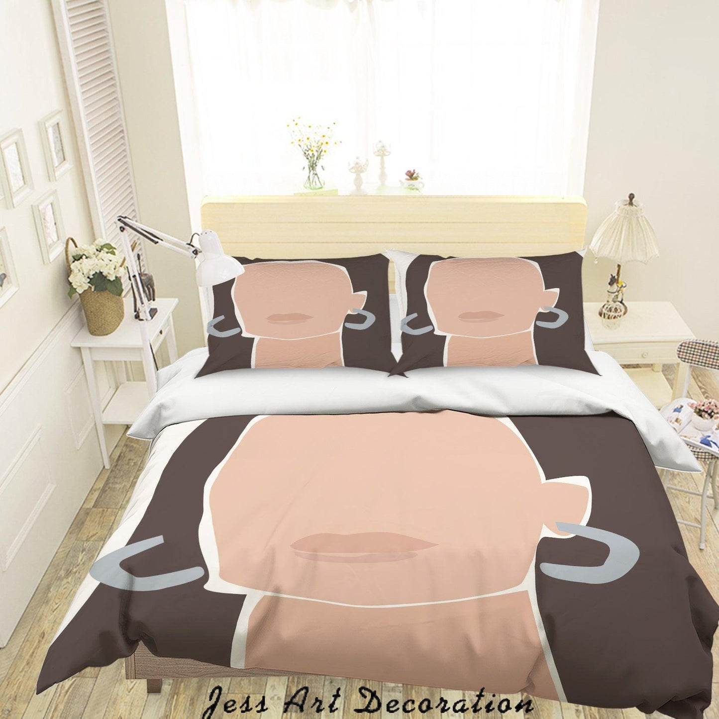 3D Beauty Woman Silhouette Quilt Cover Set Bedding Set Duvet Cover Pillowcases SF14