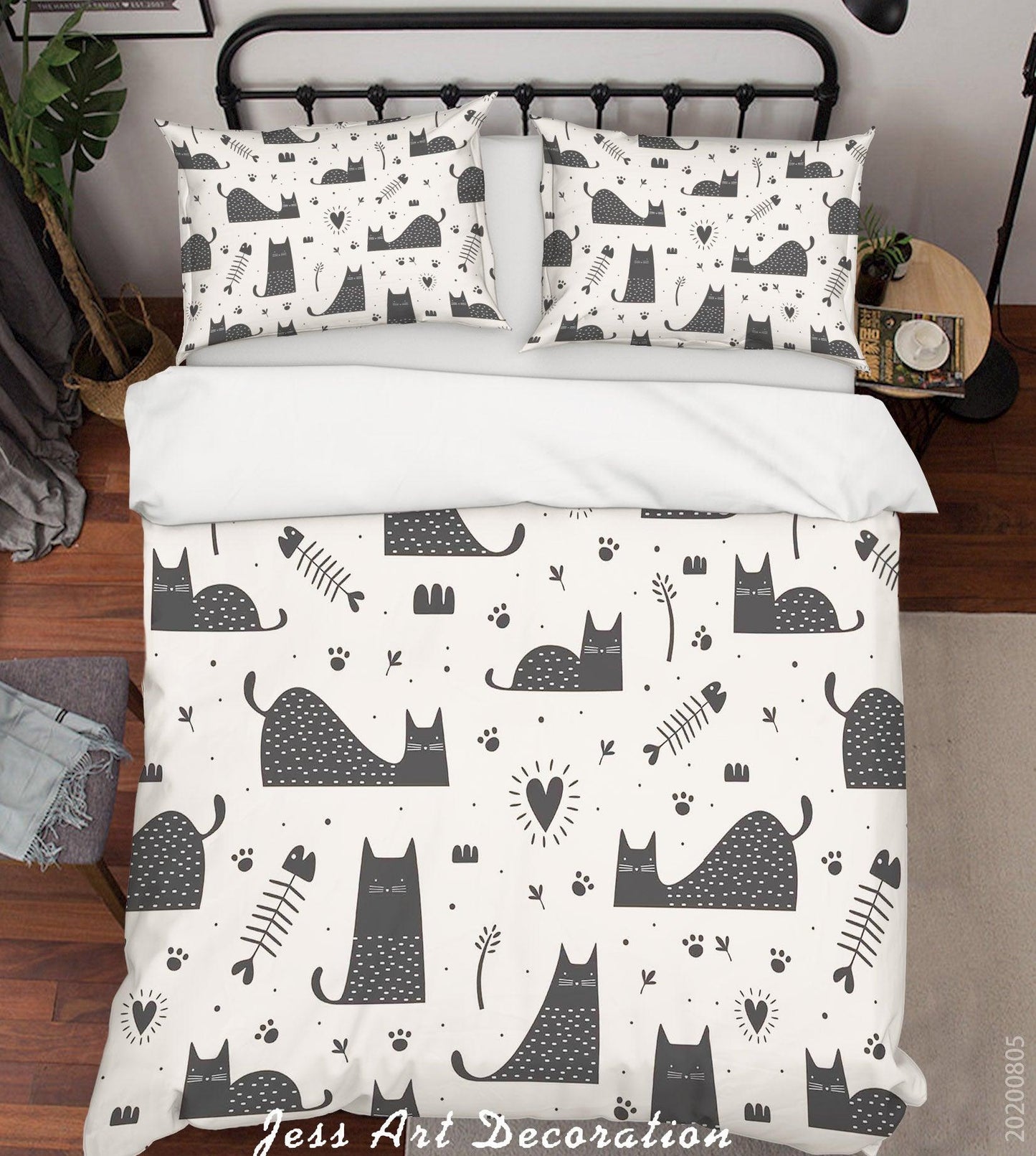 3D Cartoon Cat Quilt Cover Set Bedding Set Duvet Cover Pillowcases LXL 306