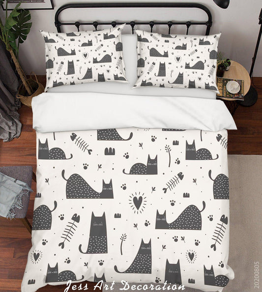 3D Cartoon Cat Quilt Cover Set Bedding Set Duvet Cover Pillowcases LXL 306