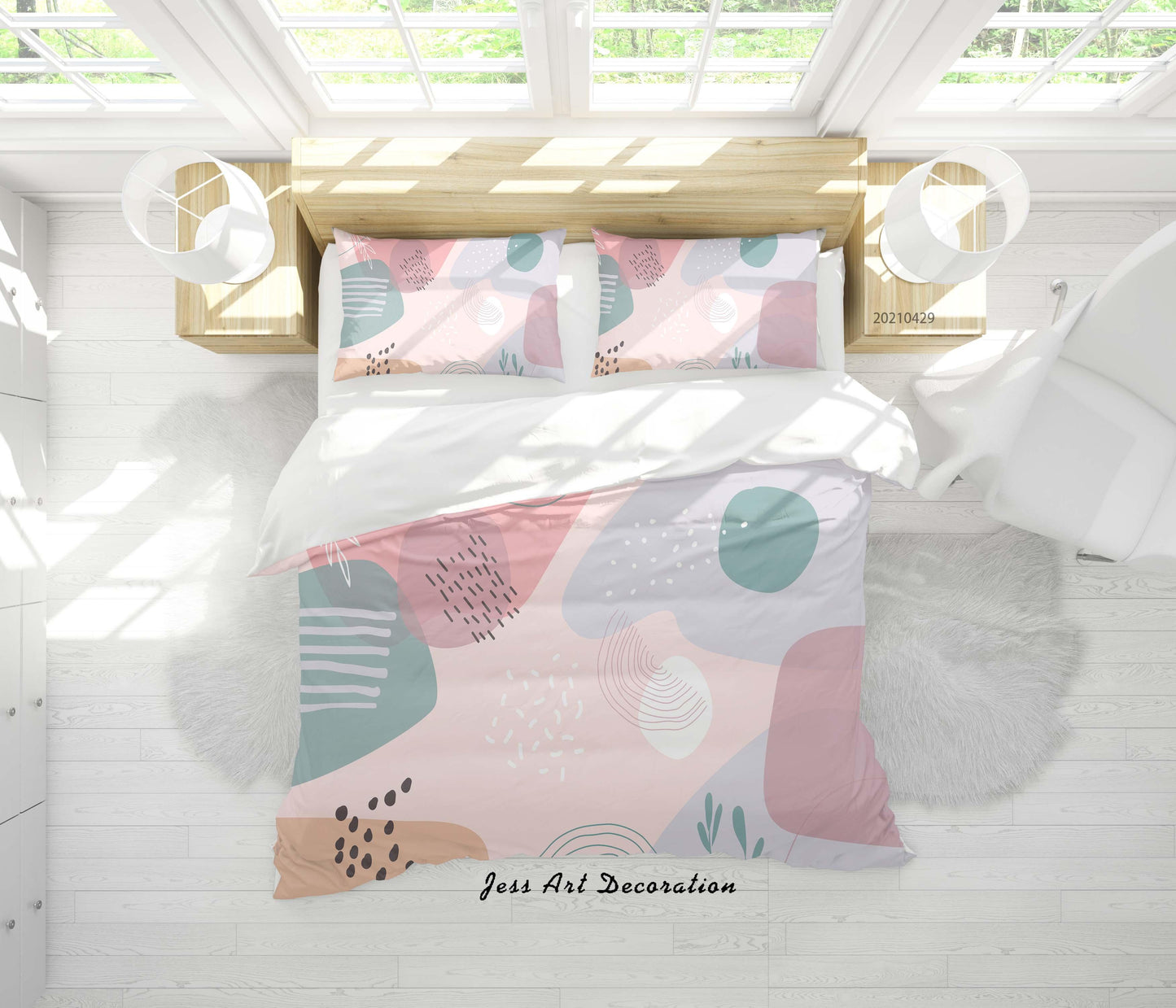 3D Abstract Pink Pattern Quilt Cover Set Bedding Set Duvet Cover Pillowcases 193