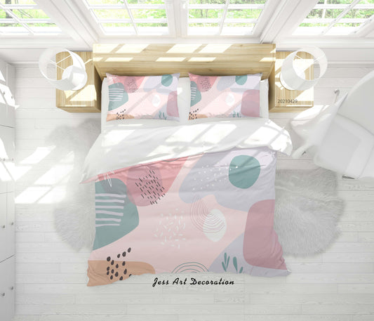 3D Abstract Pink Pattern Quilt Cover Set Bedding Set Duvet Cover Pillowcases 193