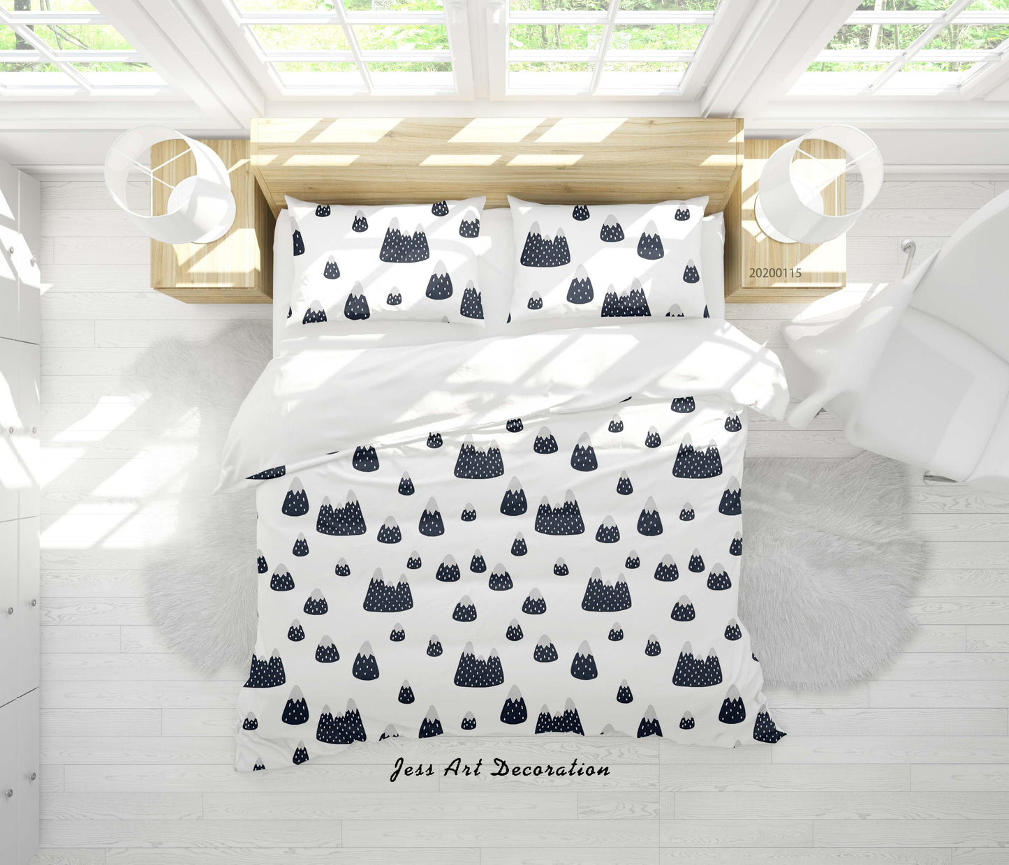3D Cartoon Mountains Pattern Quilt Cover Set Bedding Set Duvet Cover Pillowcases WJ 9635