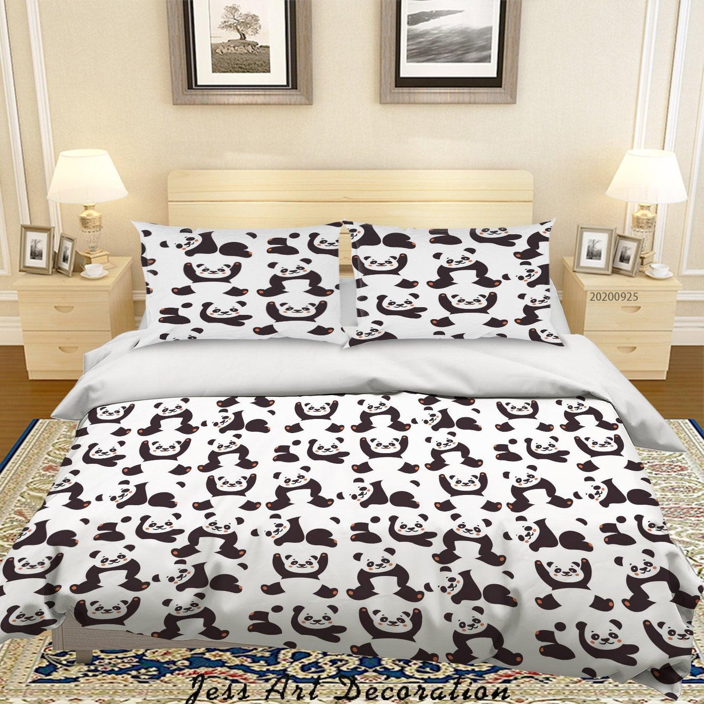 3D Cartoon Animal Panda Pattern Quilt Cover Set Bedding Set Duvet Cover Pillowcases WJ 6428
