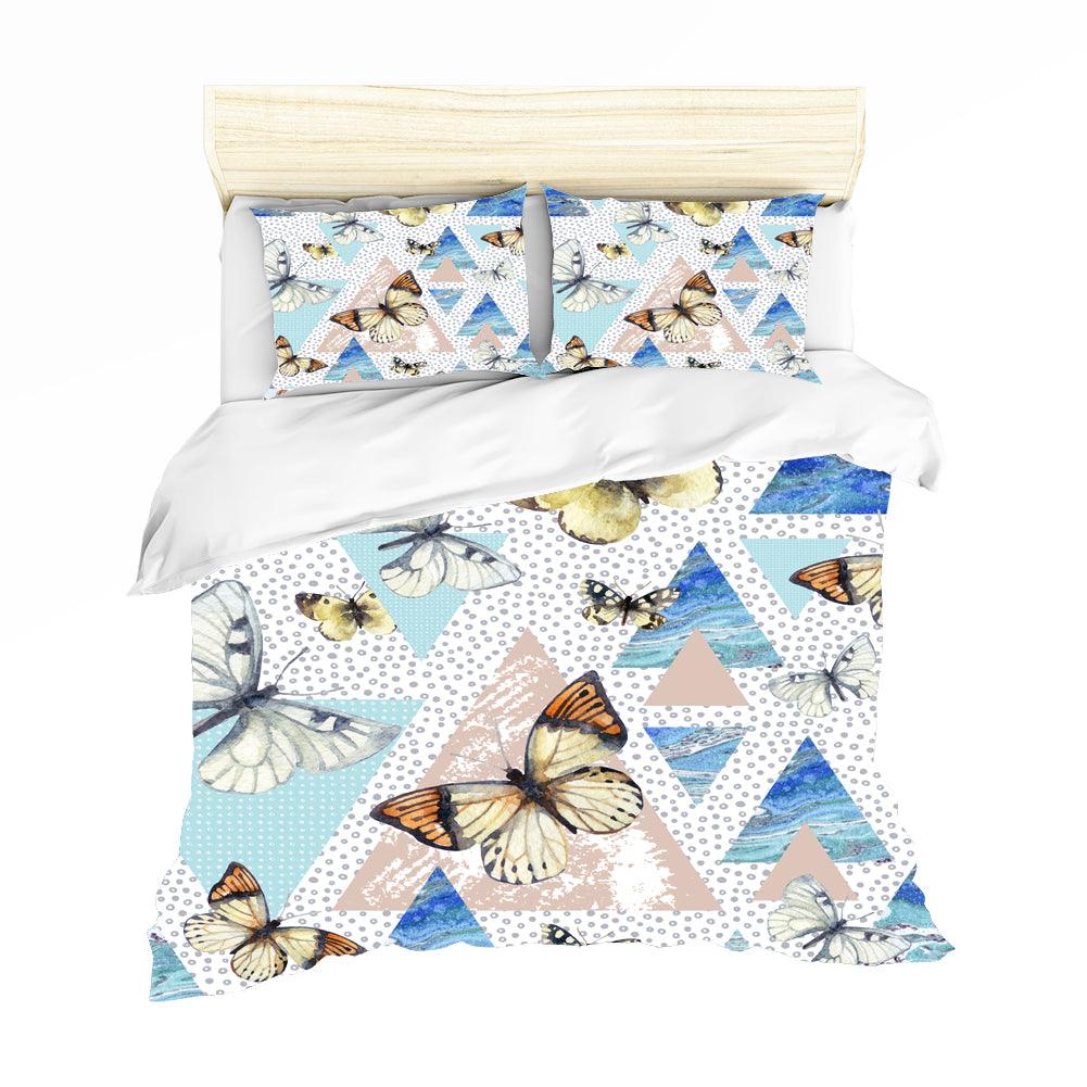 3D Butterfly Triangle Quilt Cover Set Bedding Set Pillowcases 83