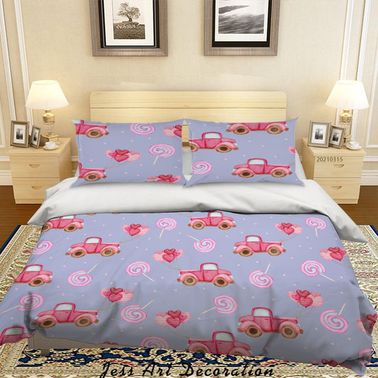 3D Cartoon Car Lollipop Quilt Cover Set Bedding Set Duvet Cover Pillowcases 118