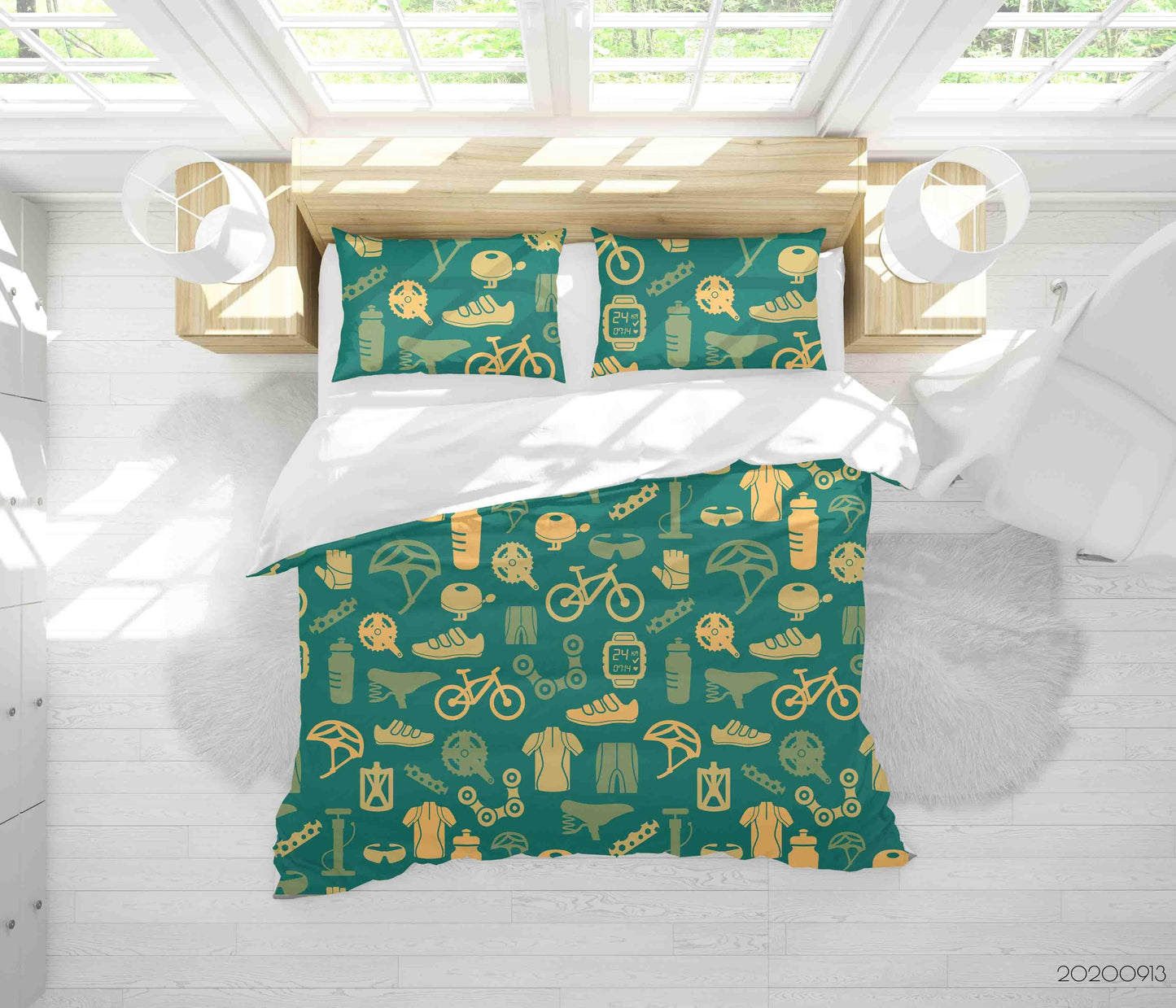 3D Bicycle Pattern Quilt Cover Set Bedding Set Duvet Cover Pillowcases WJ 1812