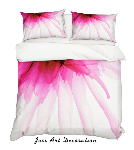 3D Abstract Pink Floral Quilt Cover Set Bedding Set Duvet Cover Pillowcases LXL