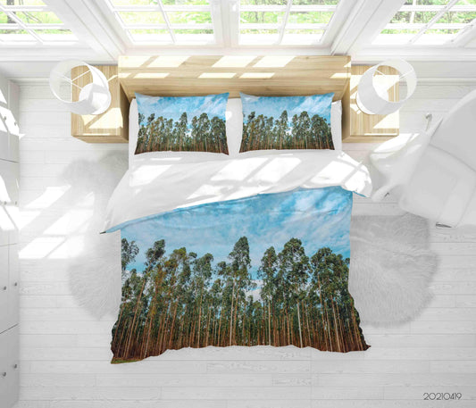 3D Blue Sky Green Forest Landscape Quilt Cover Set Bedding Set Duvet Cover Pillowcases 220