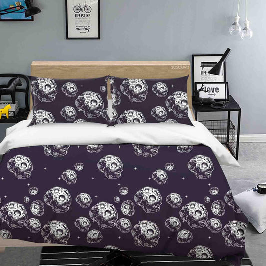 3D Asteroids Flying Space Pattern Quilt Cover Set Bedding Set Duvet Cover Pillowcases WJ 1852