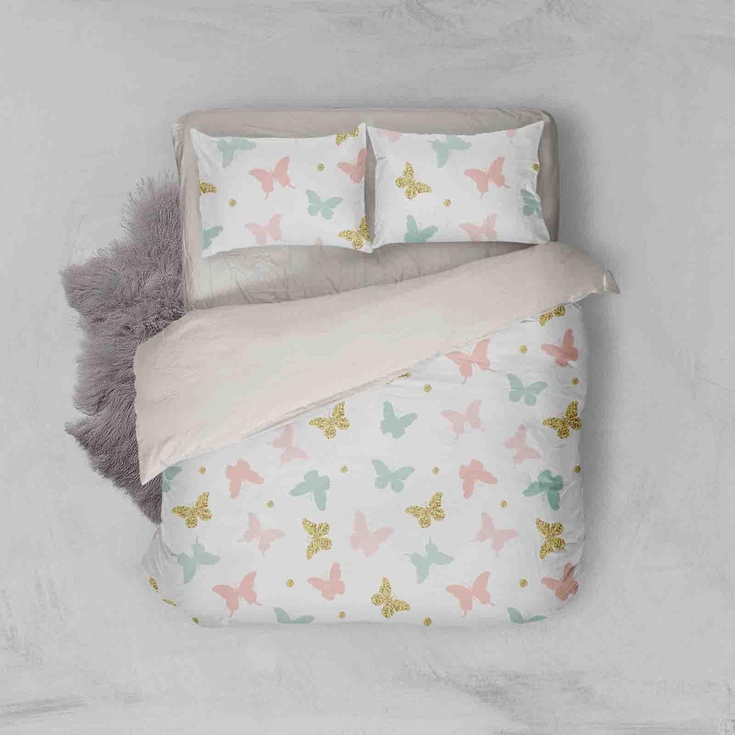 3D Butterfly Pattern Quilt Cover Set Bedding Set Pillowcases 173