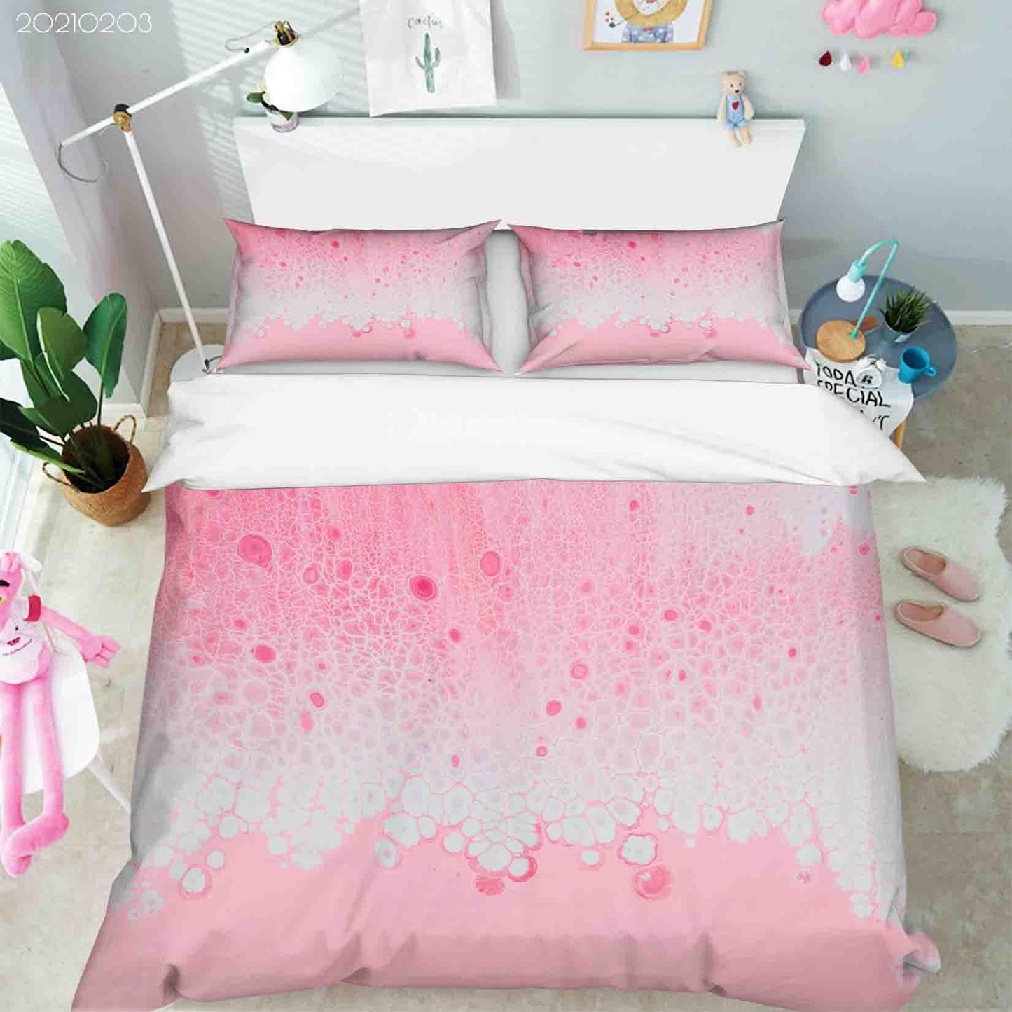 3D Abstract Pink Marble Texture Quilt Cover Set Bedding Set Duvet Cover Pillowcases 22