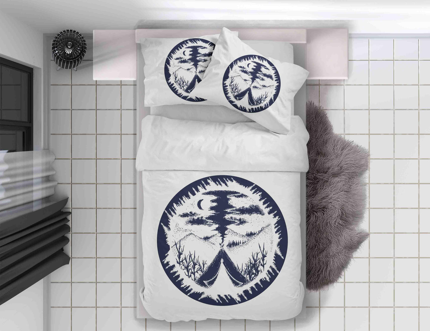 3D Camping Mountain Tattoo Sign Quilt Cover Set Bedding Set Duvet Cover Pillowcases WJ 9153