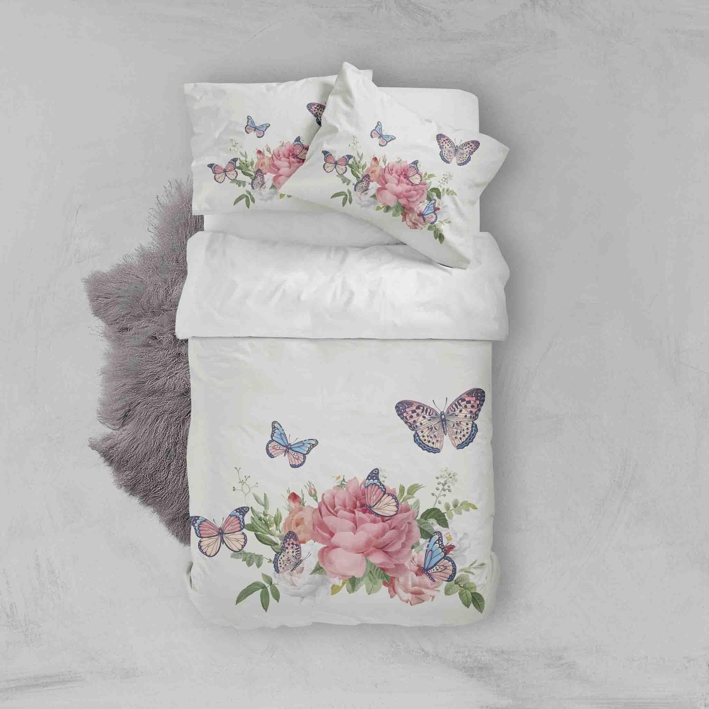 3D Butterfly Flower Quilt Cover Set Bedding Set Duvet Cover Pillowcases SF013