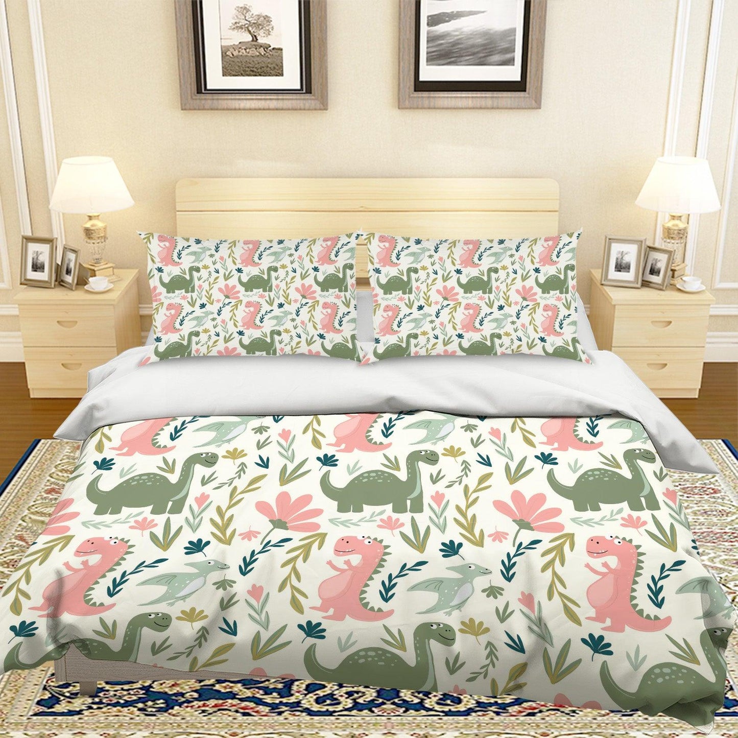 3D Cartoon Dinosaur Quilt Cover Set Bedding Set Pillowcases 35