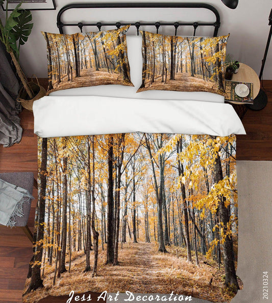 3D Autumn Forest Nature Landscape Quilt Cover Set Bedding Set Duvet Cover Pillowcases 95 LQH