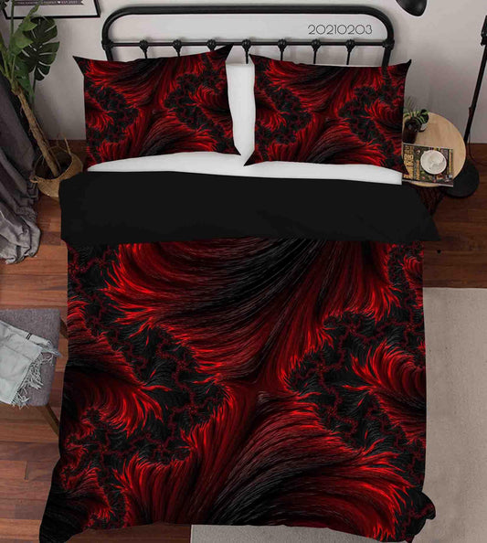 3D Abstract Red Marble Texture Quilt Cover Set Bedding Set Duvet Cover Pillowcases 7