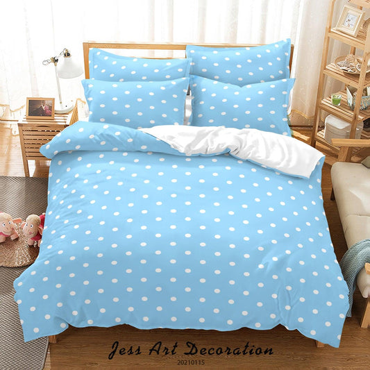 3D Abstract Blue Dot Quilt Cover Set Bedding Set Duvet Cover Pillowcases 95