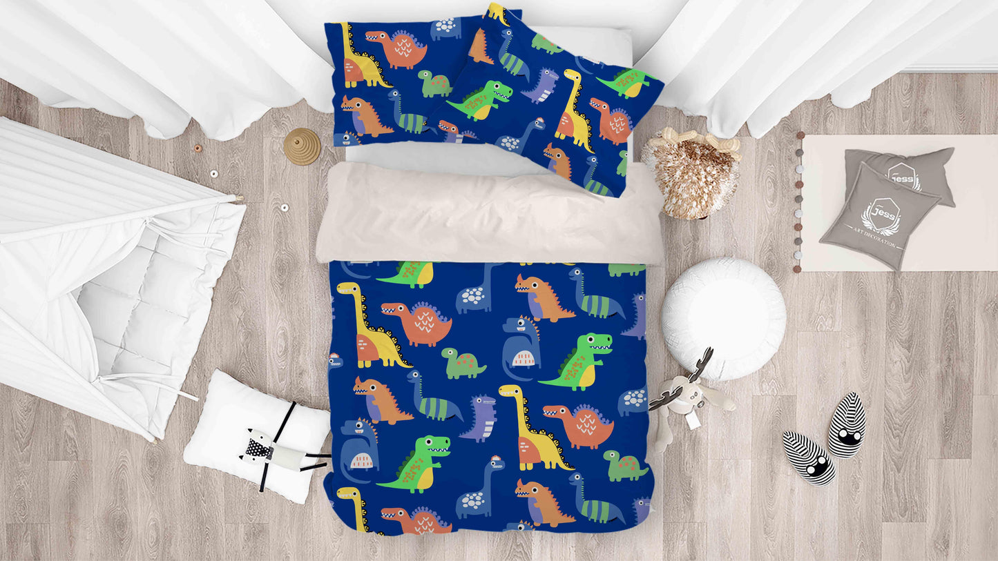 3D Blue Dinosaur Pattern Quilt Cover Set Bedding Set Pillowcases 34