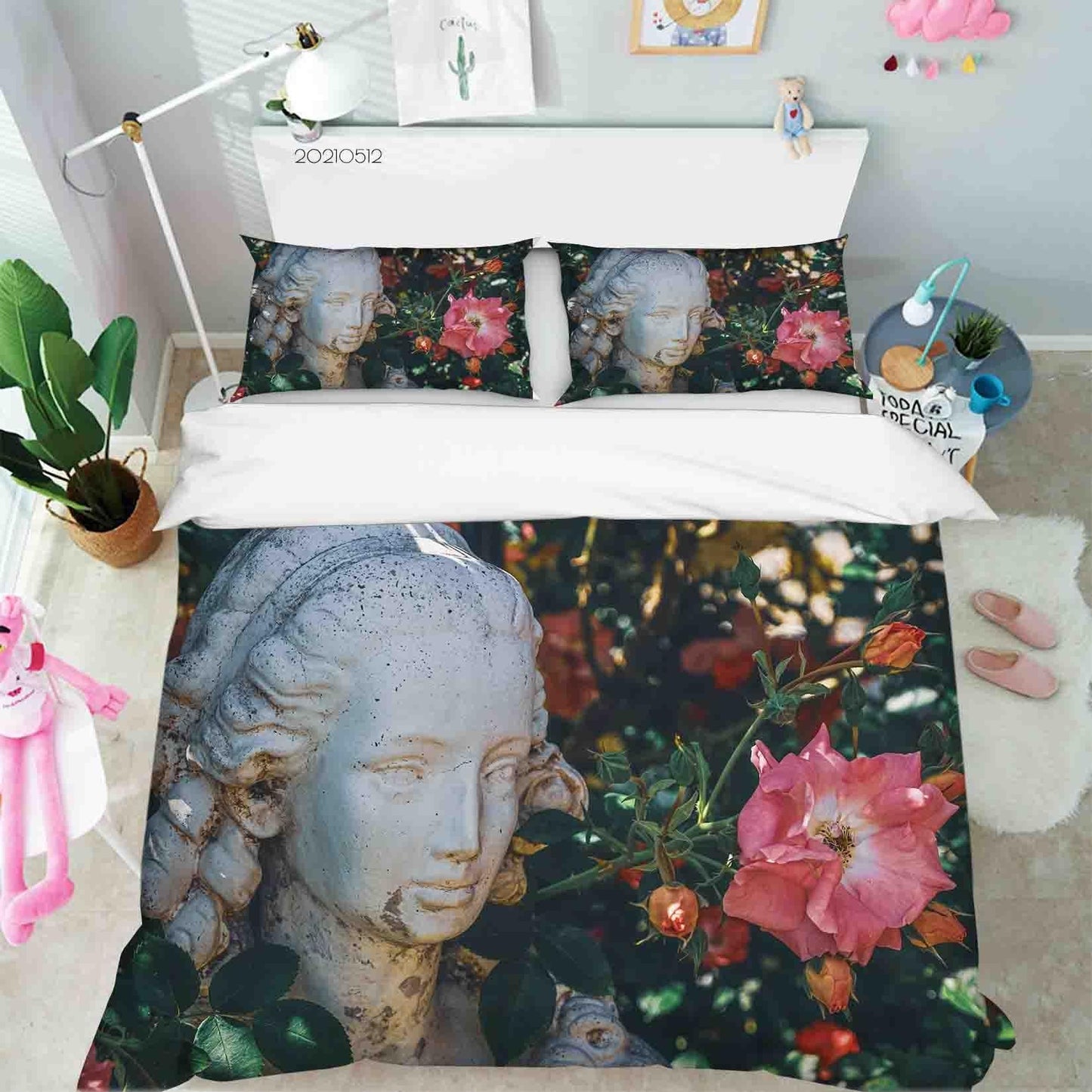 3D Art Sculpture Floral Quilt Cover Set Bedding Set Duvet Cover Pillowcases 230