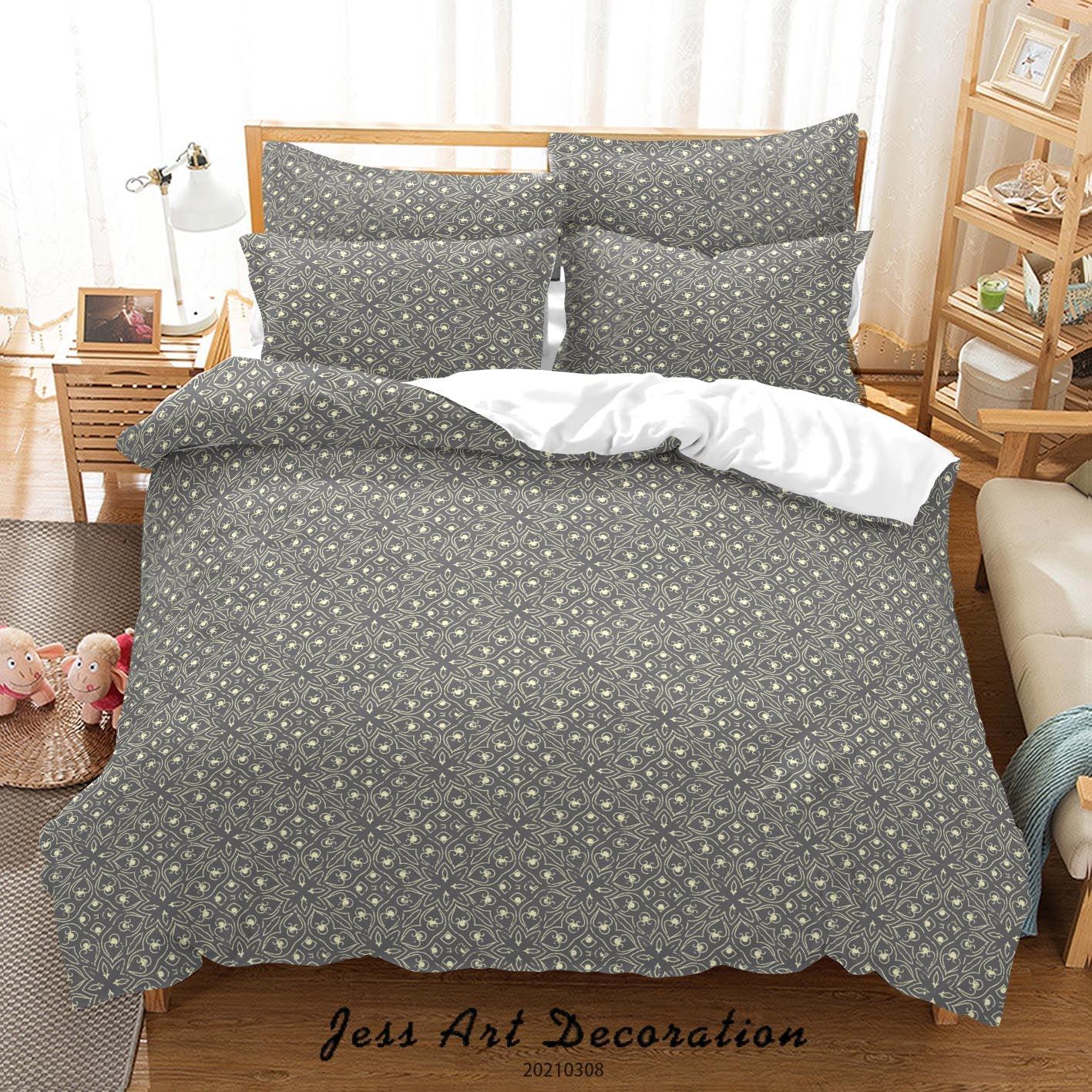 3D Abstract Grey Geometry Quilt Cover Set Bedding Set Duvet Cover Pillowcases 328