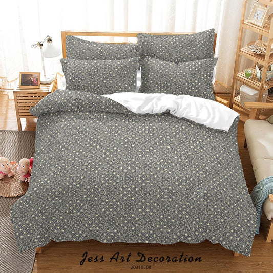 3D Abstract Grey Geometry Quilt Cover Set Bedding Set Duvet Cover Pillowcases 328
