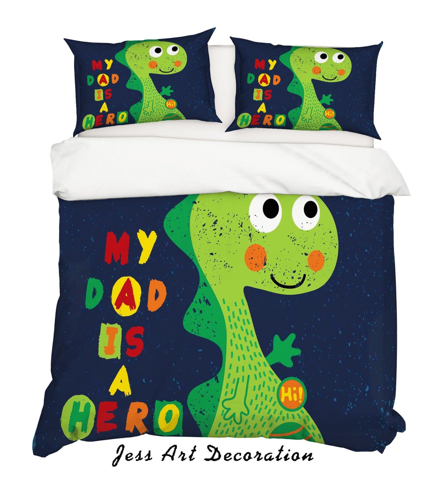 3D Cartoon Dinosaur Green Quilt Cover Set Bedding Set Pillowcases 157