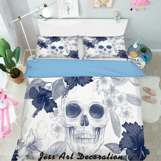3D Black White Flowers Quilt Cover Set Bedding Set Pillowcases  125