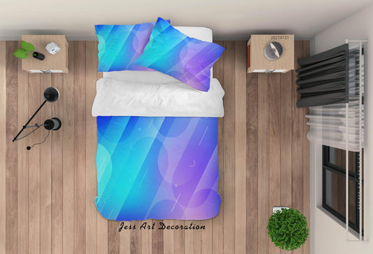 3D Abstract Purple Geometric Pattern Quilt Cover Set Bedding Set Duvet Cover Pillowcases 66